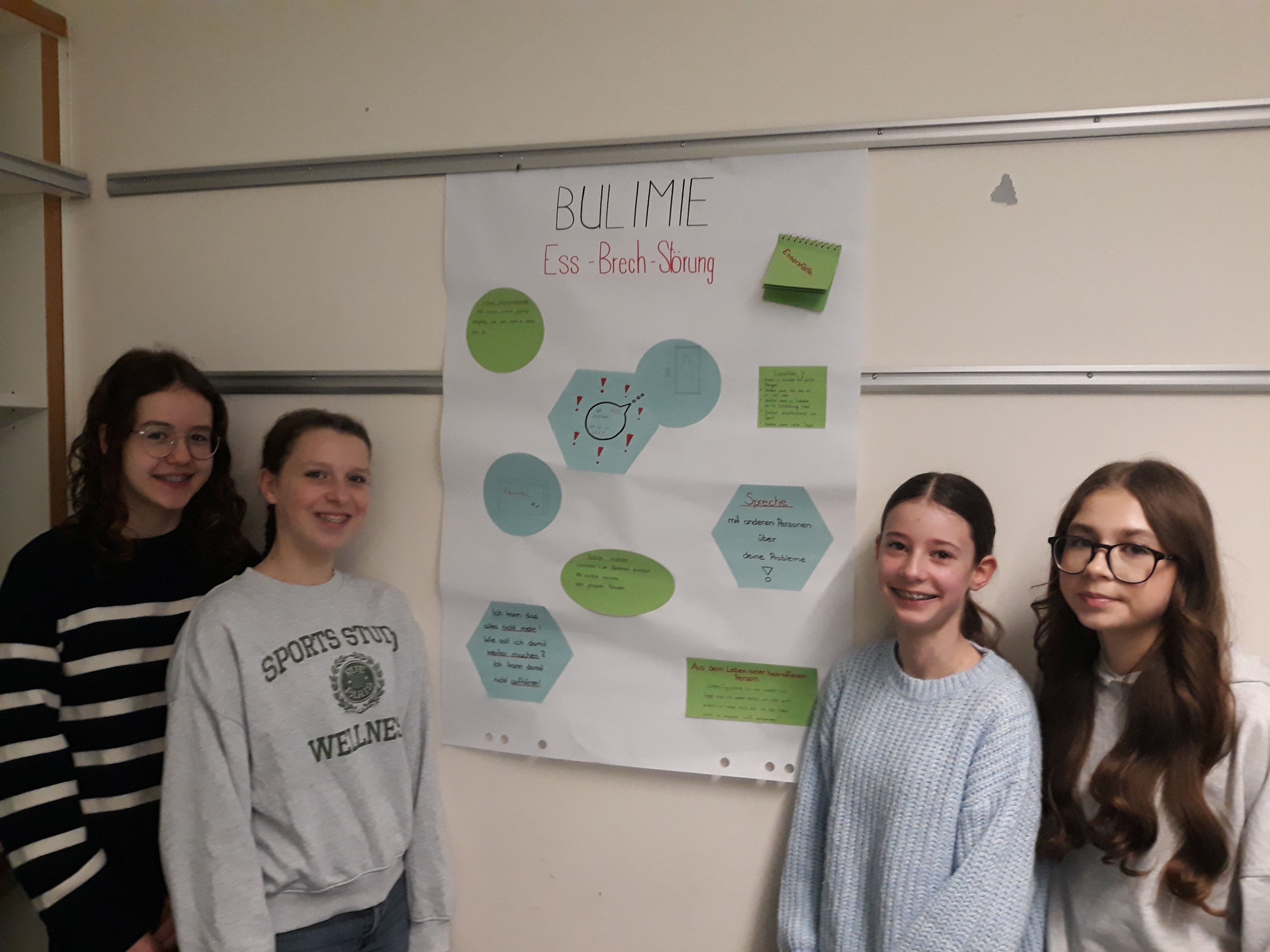 Schüler mit Bulimie-Plakat